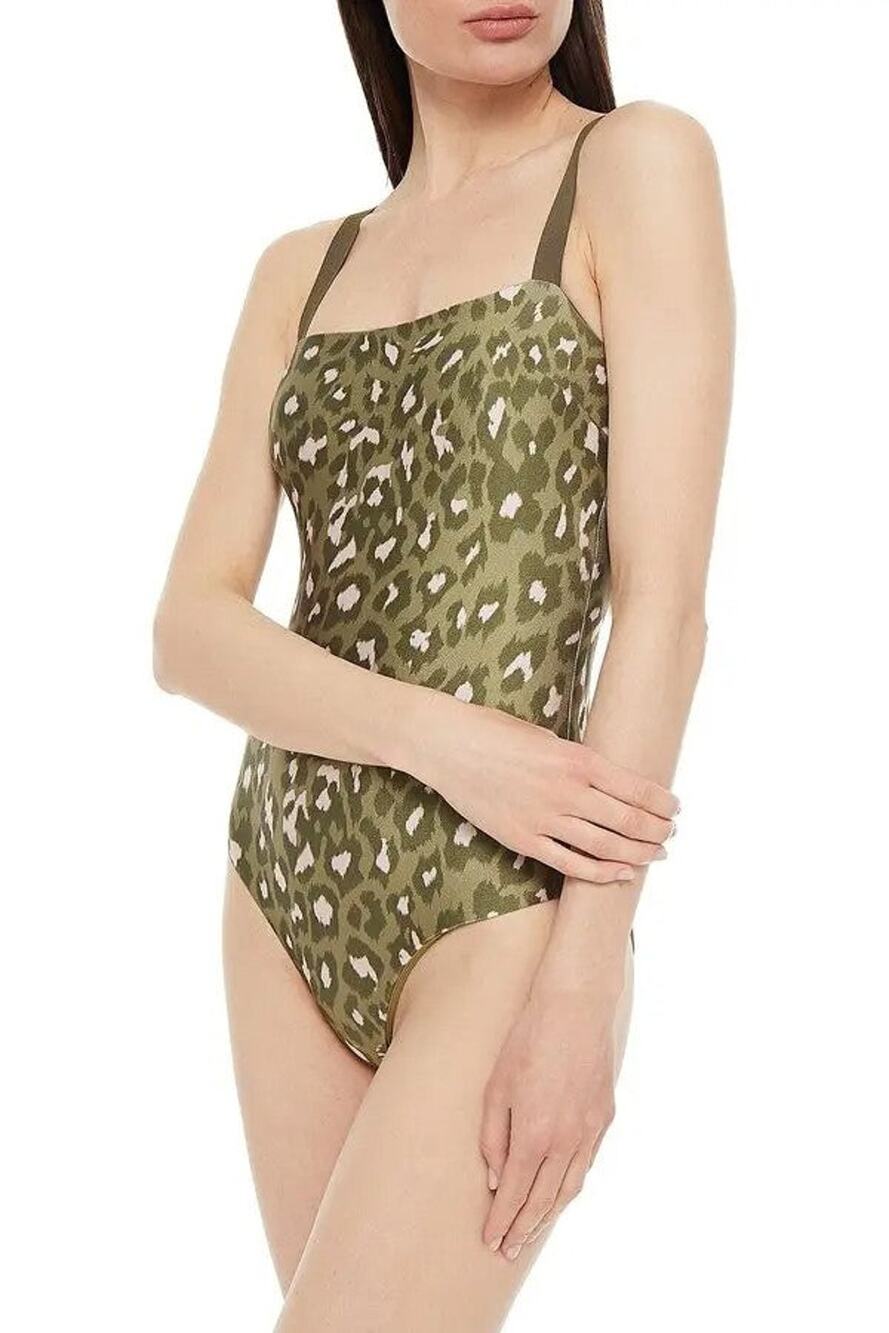 Zimmermann Carnaby Leopard Print Swimsuit - 0 Green